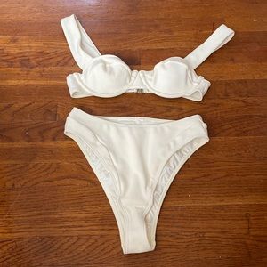 White high waisted bikini set